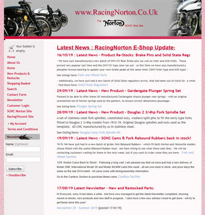 RacingNorton Online Catalog